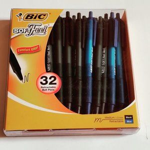 BIC Soft Feel Comfort Grip Retractable 32 Ball Pens